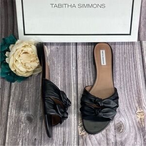 Tabitha Simmons Cleo Black Slide Sandals 38.5B